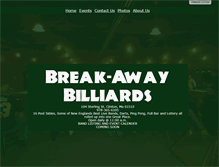 Tablet Screenshot of break-awaybilliards.com